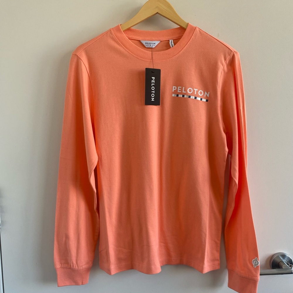 NWT Peloton Pink/Orange Classic Long Sleeve Top Size S